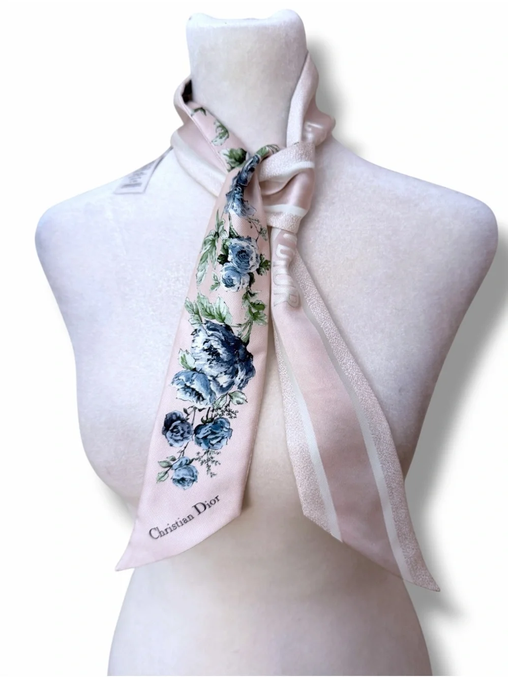 Christian Dior Granville Mitzah Silk Scarf Pink Blue Floral Pietro Ruffo W/ Box